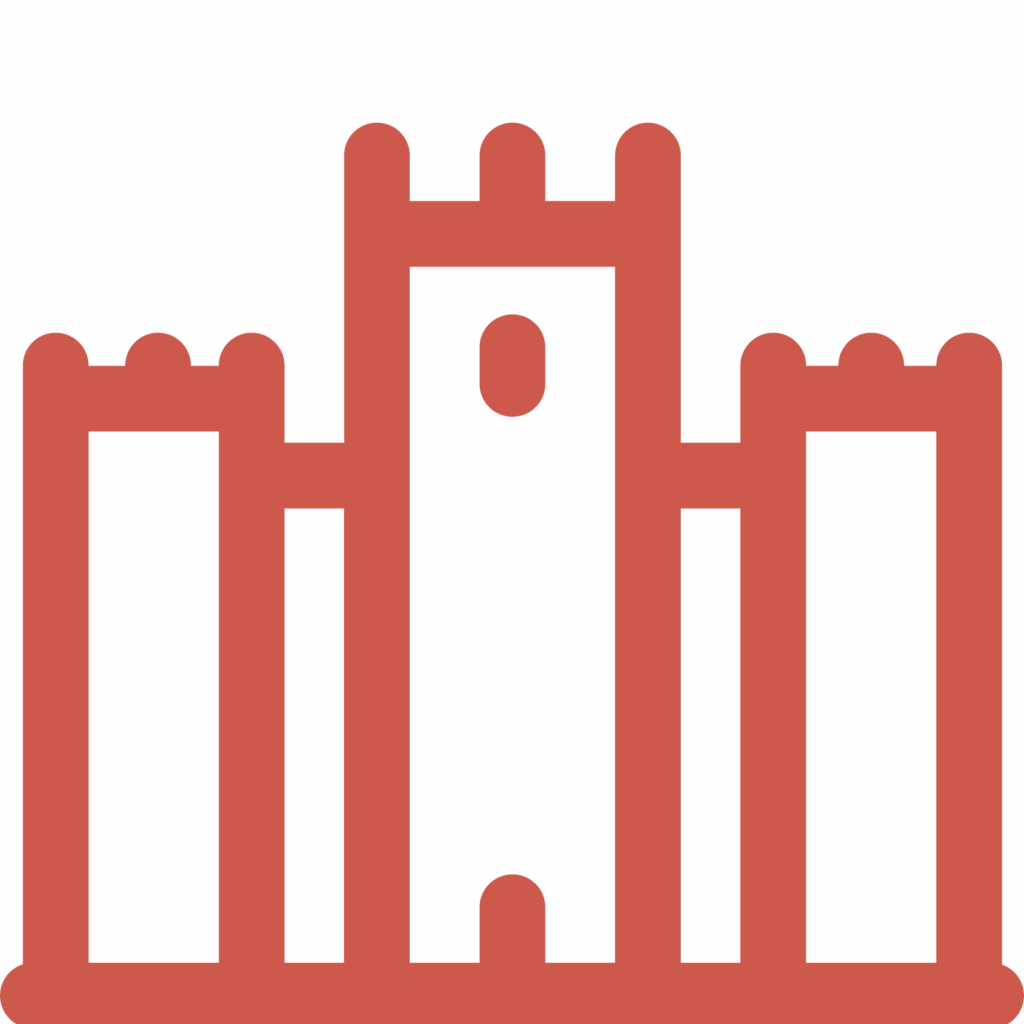 Icono de un castillo en naranja