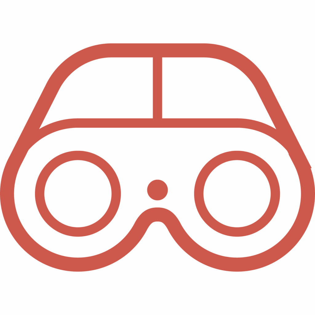 Icono de unos binoculares en naranja